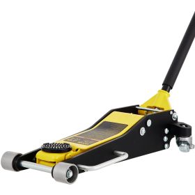 3-ton Low Profile Aluminum Steel Racing Car Landing Jack Dual Lifting Car Automatic, Banned Platform Temu (Color: Yellow)