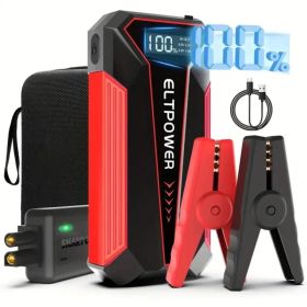 20000 MAh Car Jump Starter Power Supply With Dual USB Fast Charging And Red LED Light. (Option: 20000mAh)