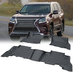 TPE Rubber Car Floor Mats All-Weather Black For 14-22 Lexus GX460 & 14-23 4Runner (Color: Black)