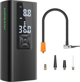 Portable Car Air Pump, Car Tire Automatic Air Pump, Lithium Battery Air Pump With Pressure Gauge And Led Screen, Suitable For Cars, Motorcycles, (Color: Black)